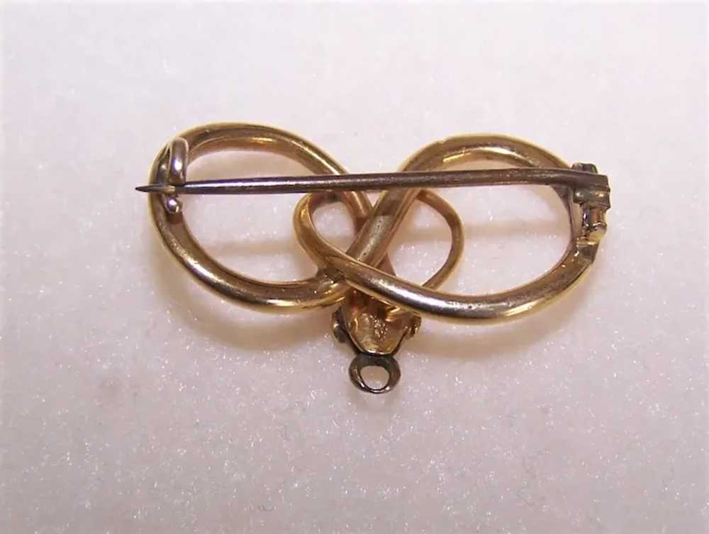 Antique Victorian 14K Gold Pin Brooch - Curled Sn… - image 9