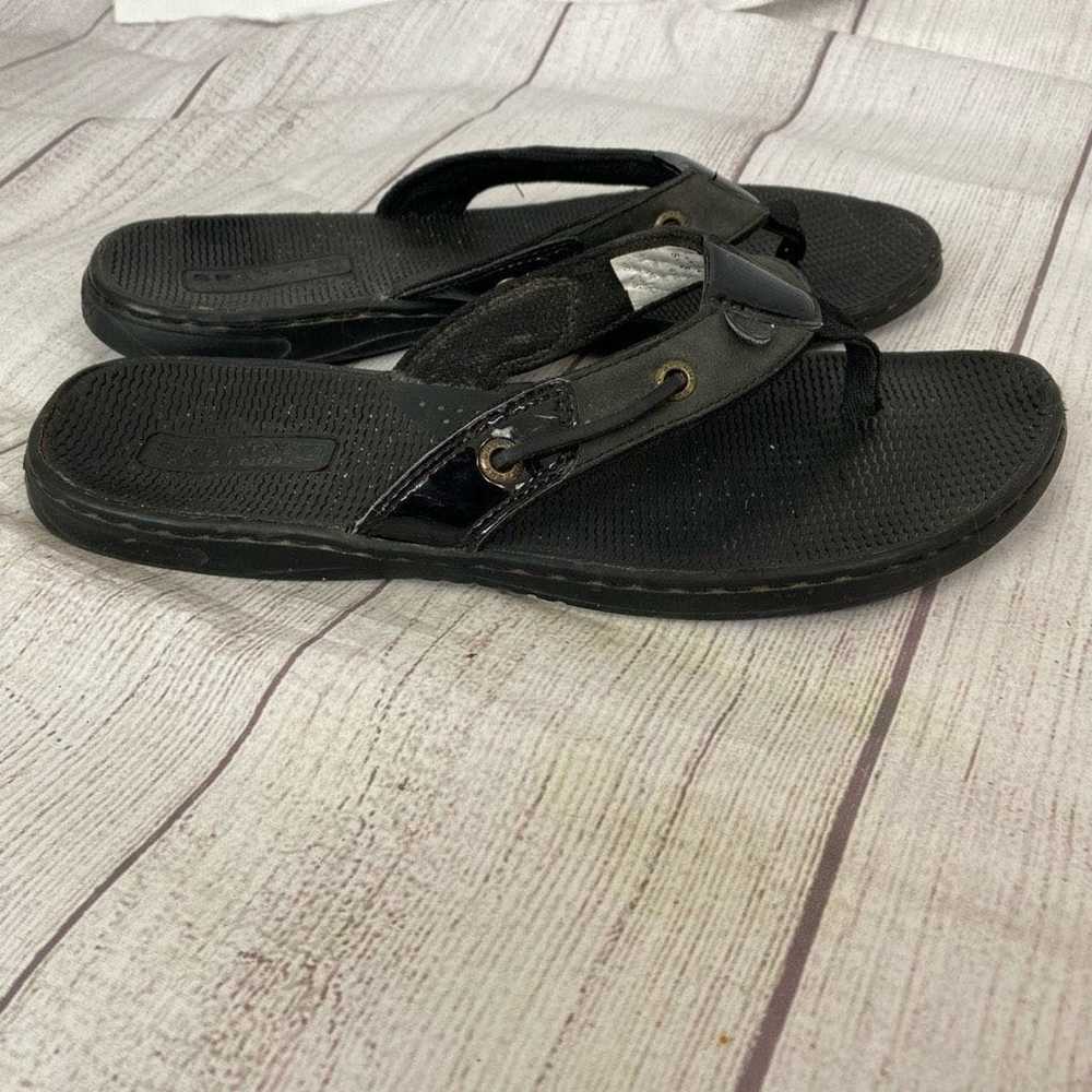 Sperry Sperry Topsider black flip flops w/rubber … - image 1