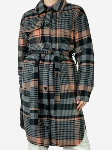 Rails Grey button up checked belted jacket - size… - image 1