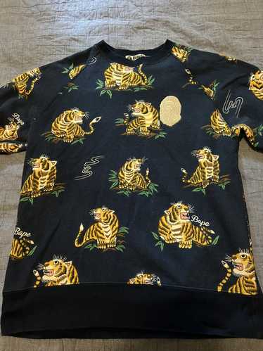 Bape BAPE Tiger Pattern Crewneck