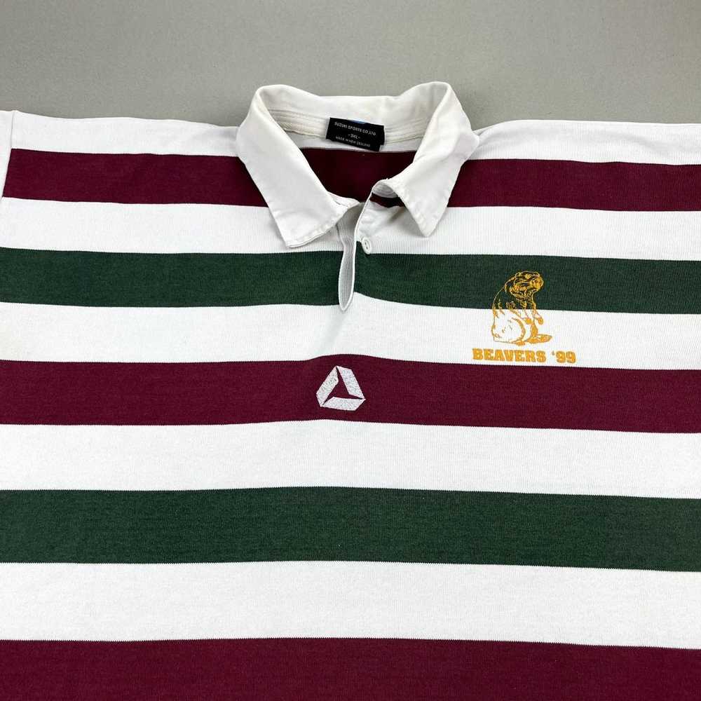 Vintage Vintage Rugby Polo Shirt XL Striped New Z… - image 2