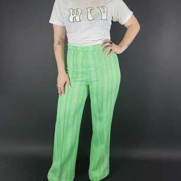 70s Lime Green Wide Leg Pants