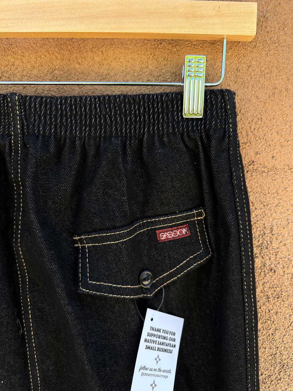 80's Sasson Black Loose Fit Denim Jeans Size: 16,… - image 2