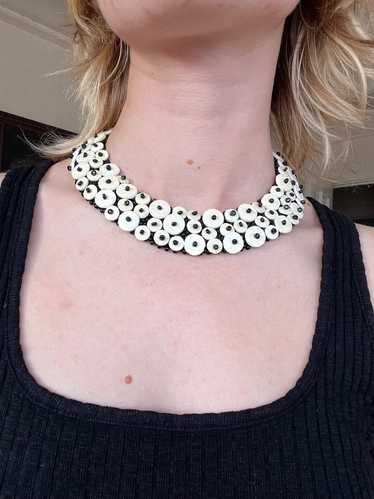 Vintage Beaded Collar with White Shells - image 1