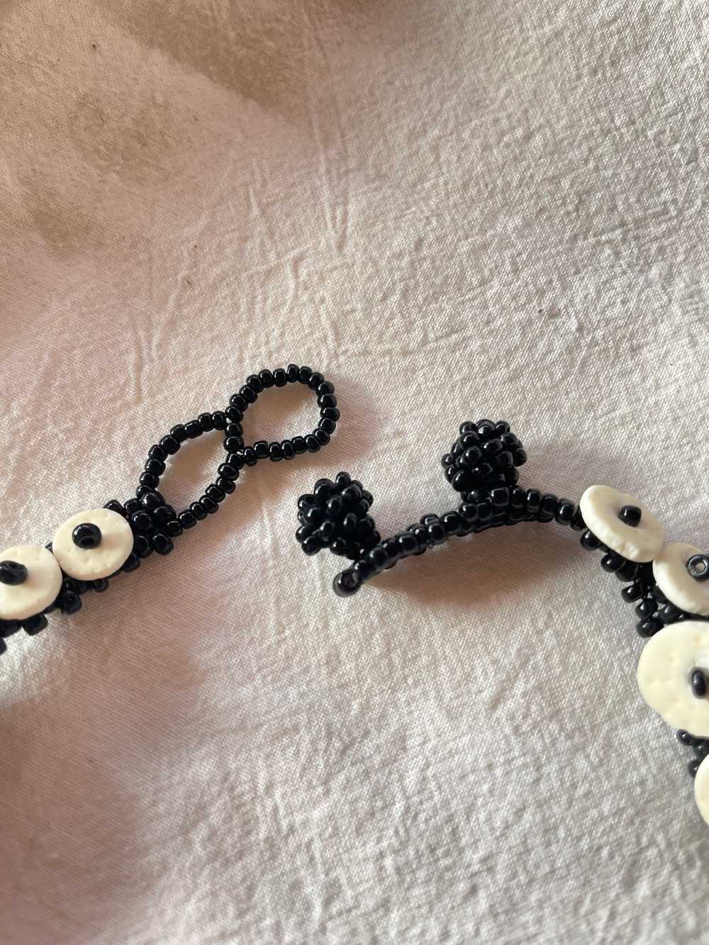 Vintage Beaded Collar with White Shells - image 3
