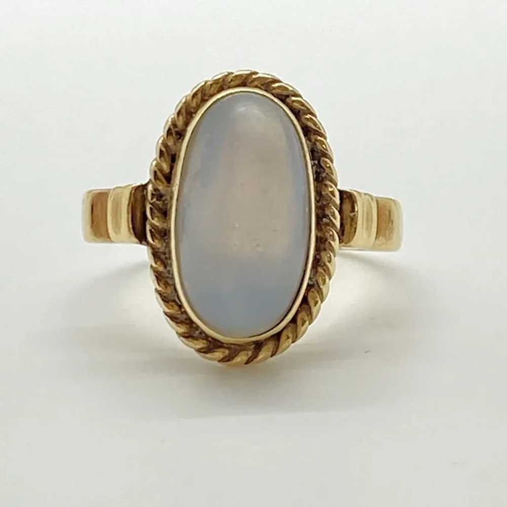 Vintage Moonstone Cabochon Ring 14K Gold - image 5