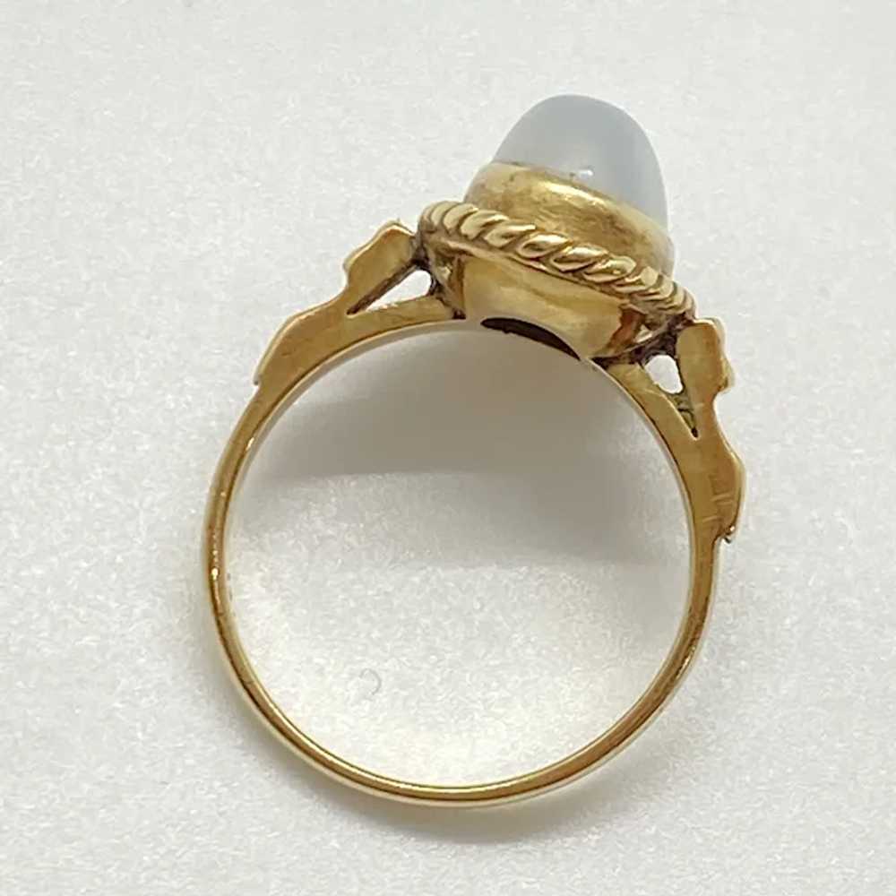 Vintage Moonstone Cabochon Ring 14K Gold - image 6