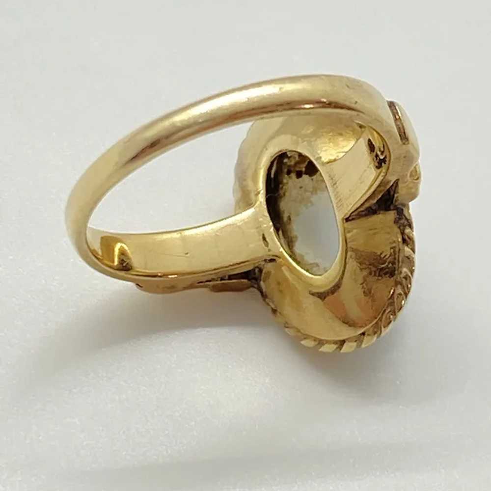 Vintage Moonstone Cabochon Ring 14K Gold - image 7