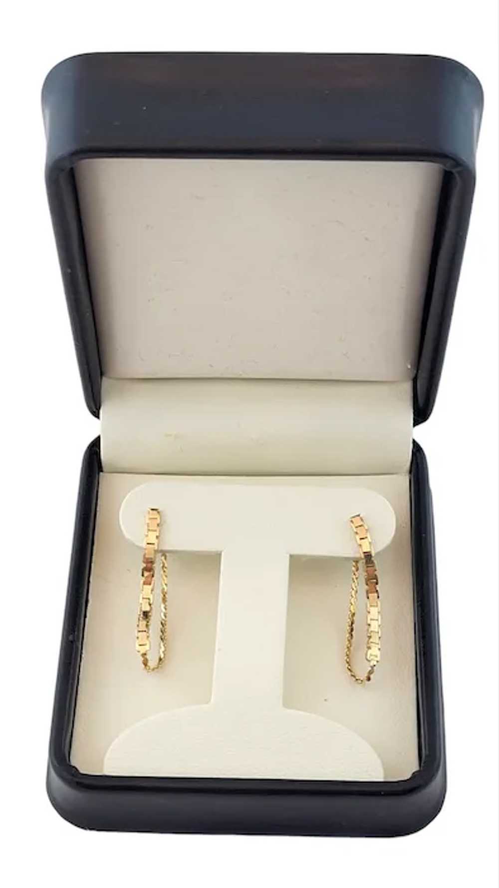 Vintage 10K Yellow Gold Chain Dangle Earrings - image 5