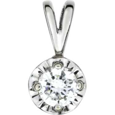 Vintage 14K White Gold .25ct Diamond Pendant