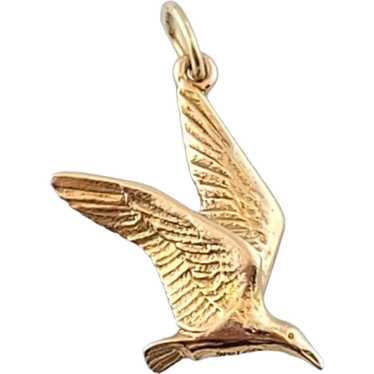 Vintage 14K Yellow Gold Flying Bird Charm