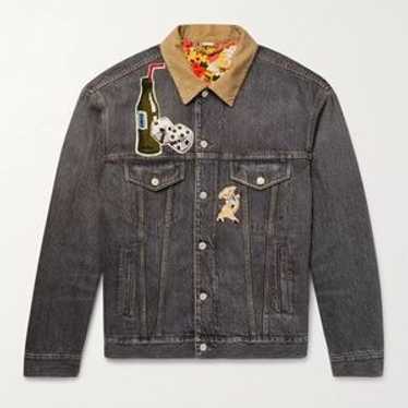【レア】ヴィンテージ⭐︎GUCCIデニムライダースジャケット⭐︎グッチ GUCCI(グッチ) 2003SS トムフォード期 鳥蝶花刺しゅうスカジャン