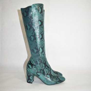 $850 Stuart Weitzman Livia 80 Emerald Python Prin… - image 1