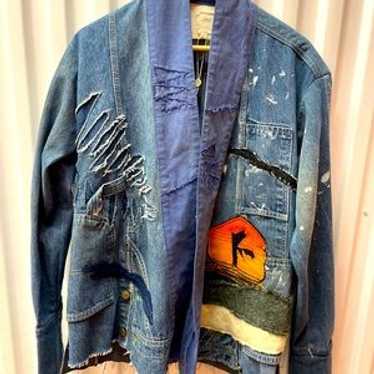 Greg Lauren GL フリースパッチデニムジャケット Greg Lauren GL フリースパッチデニムジャケット GREG LAUREN