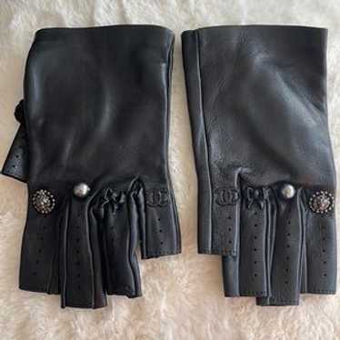 Chanel leather gloves black - Gem