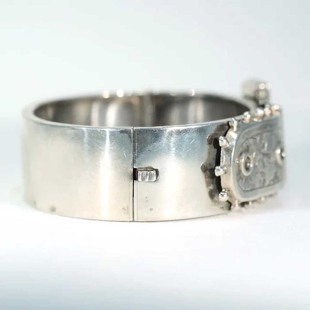 Victorian Silver Buckle Bangle, Dtd. 1884 - image 5