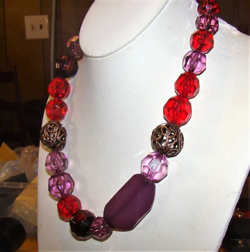 Oh My! Shades of purple, lavender, red Lucite bea… - image 2