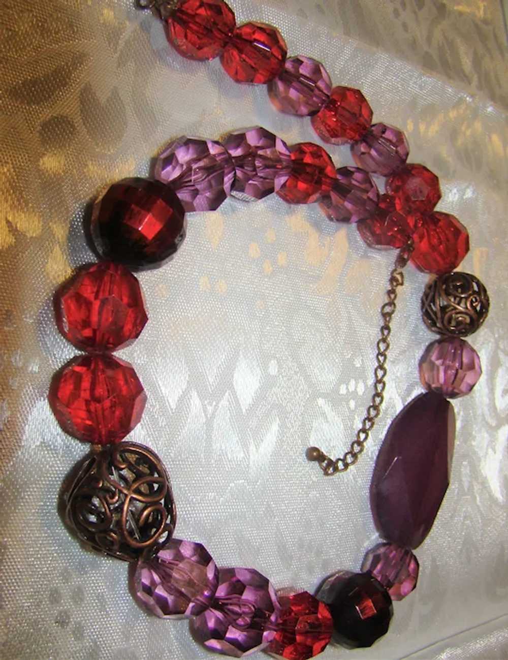 Oh My! Shades of purple, lavender, red Lucite bea… - image 3