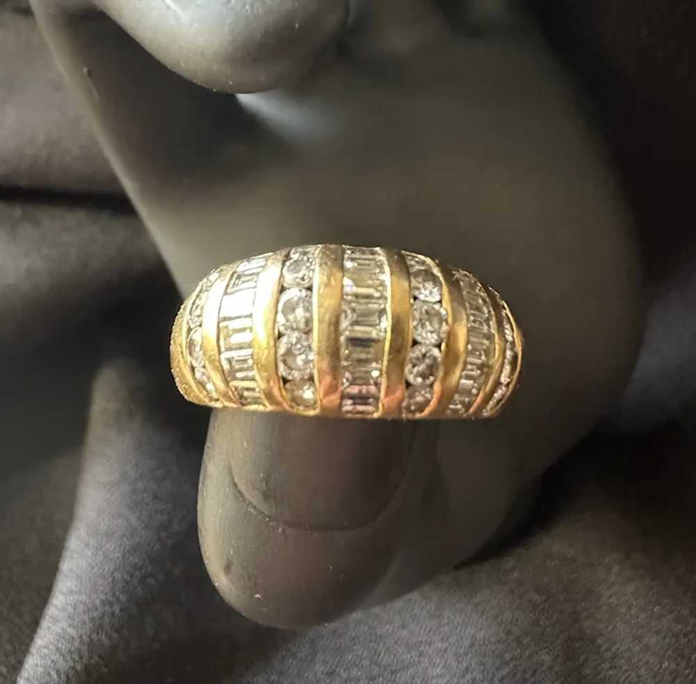 18k Gold & Diamond Cocktail Ring - image 3