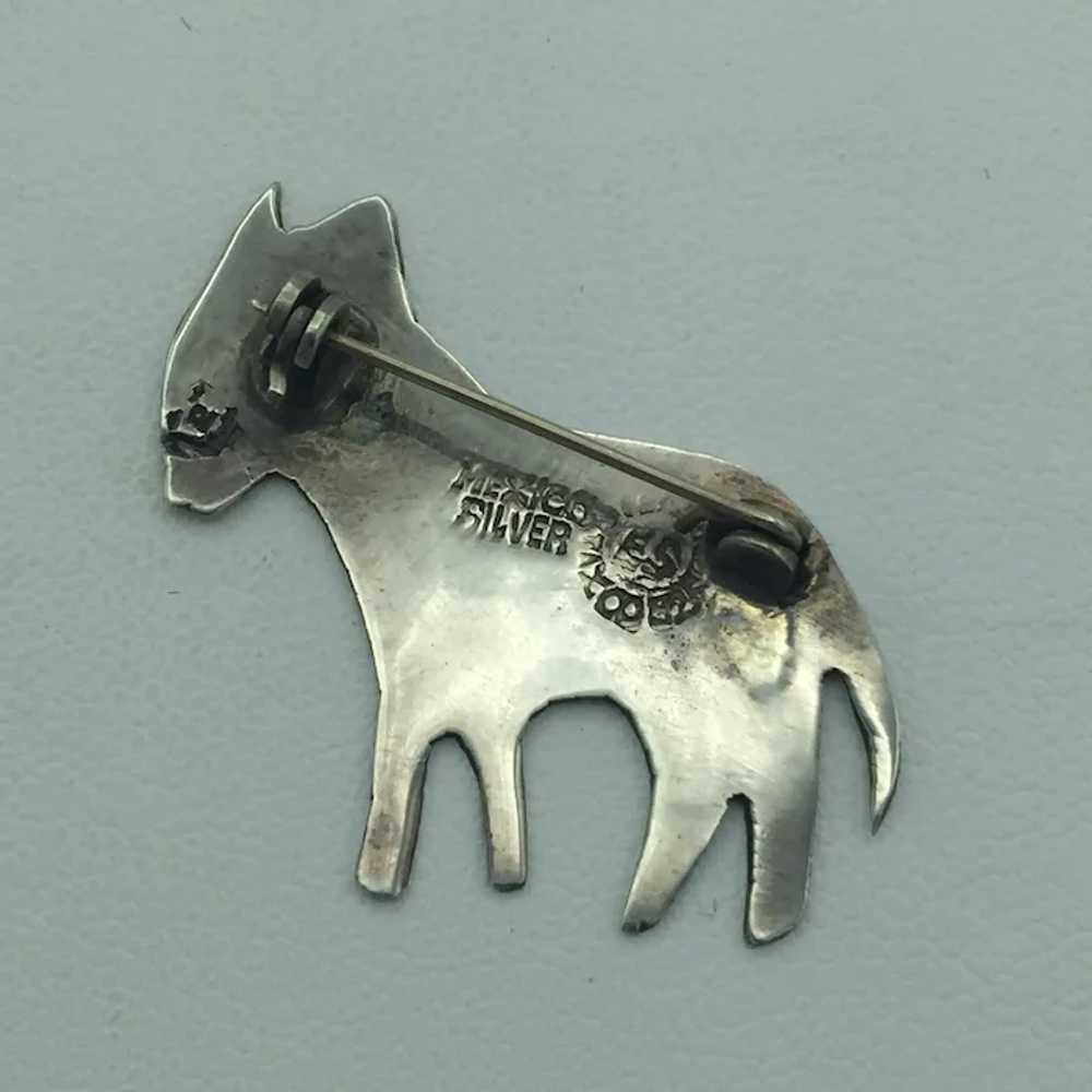 ES Signed Taxco, Mexico Sterling Silver Brooch - image 2