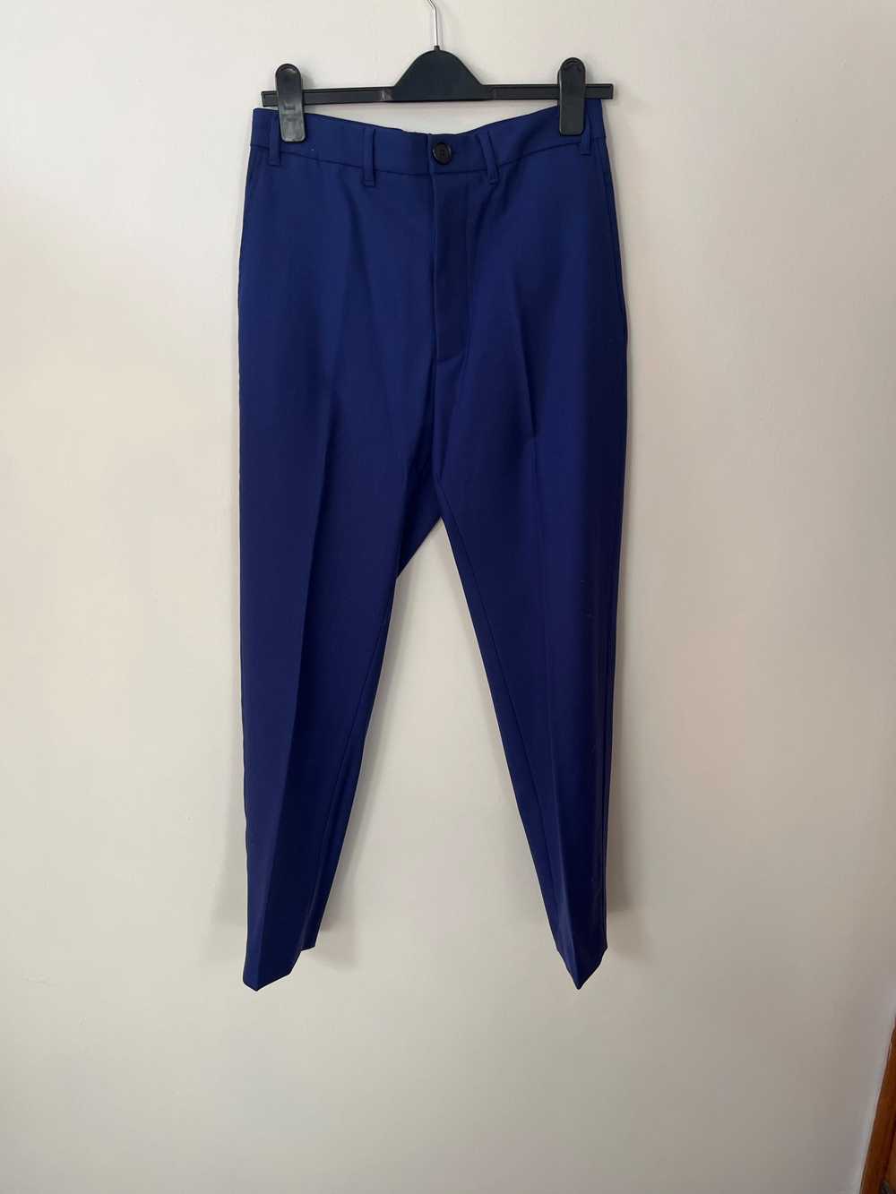 Vivienne Westwood Blue Wool Twill Straight Leg Trousers