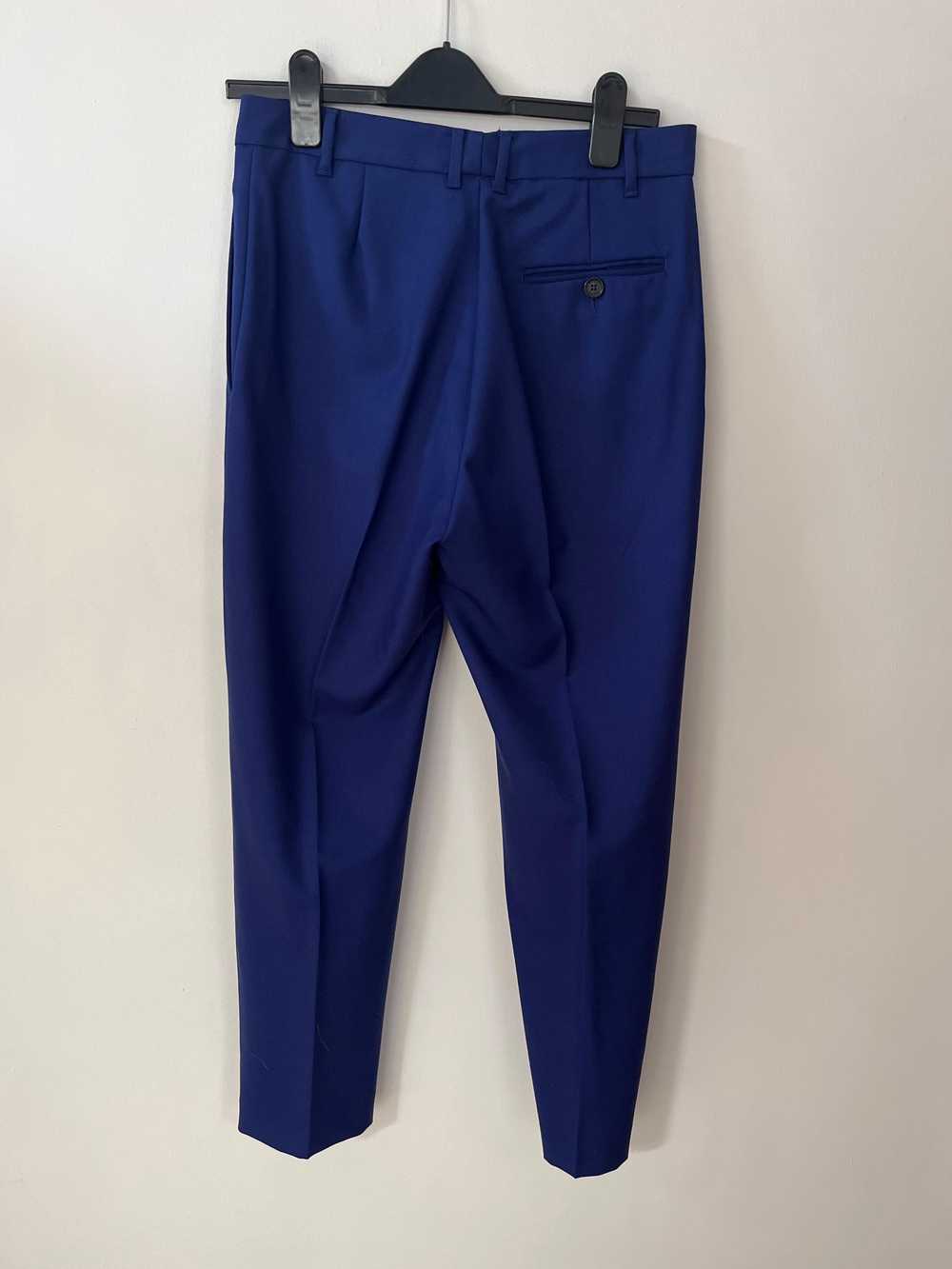 Vivienne Westwood Blue Wool Twill Straight Leg Trousers