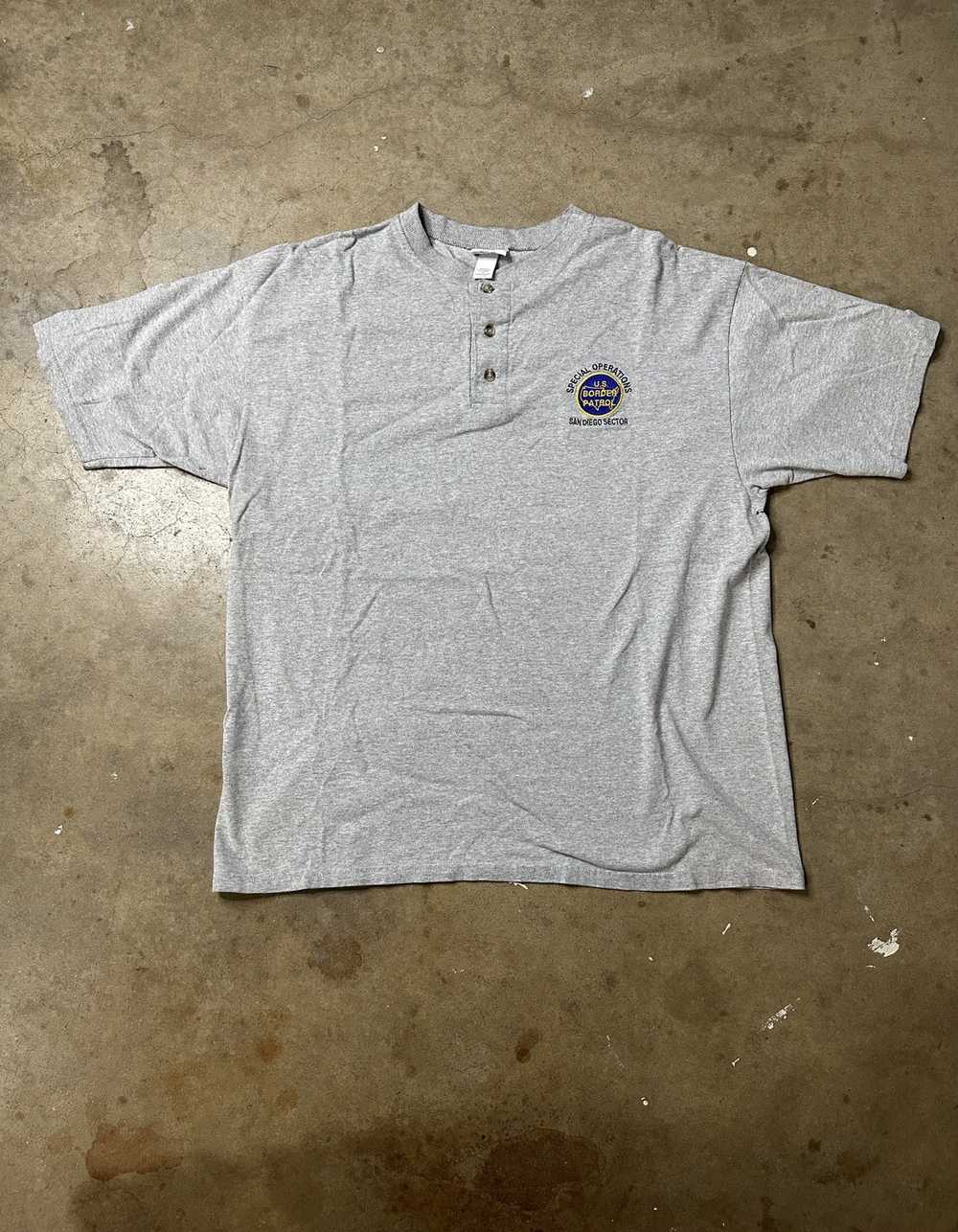 Vintage Border Patrol Henley Tee - image 1