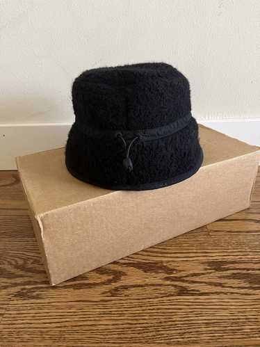 COS Teddy Fleece Wool Bucket Hat Adjustable Black Fluffy Puffer