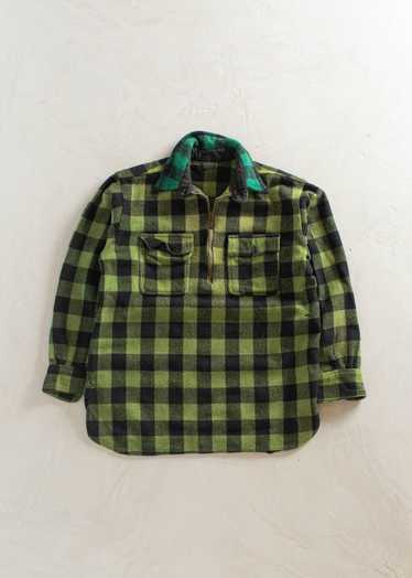 Vintage 1940s 5 Brothers Half Zip Flannel Shirt Si