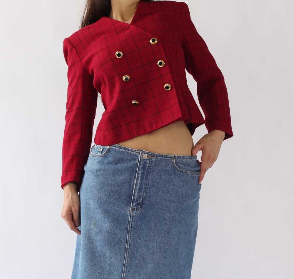 90s Raspberry Cropped Jacket - image 2