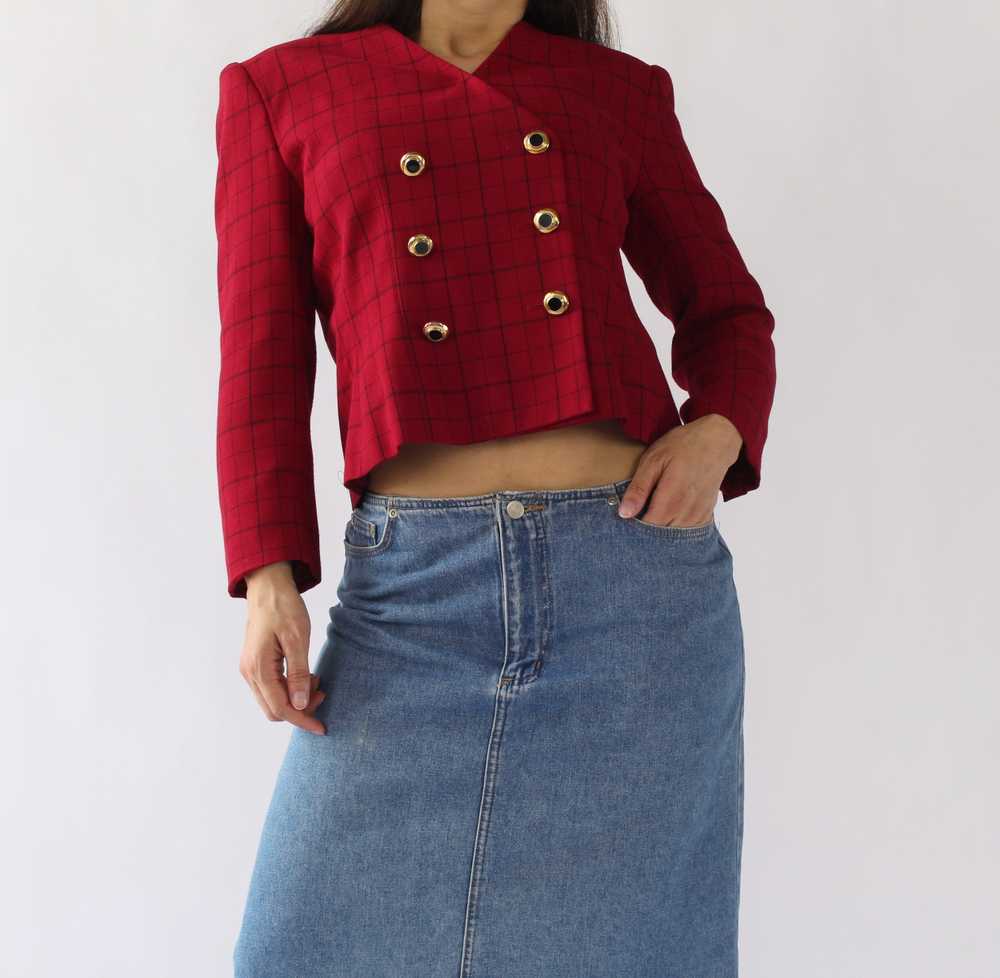 90s Raspberry Cropped Jacket - image 6