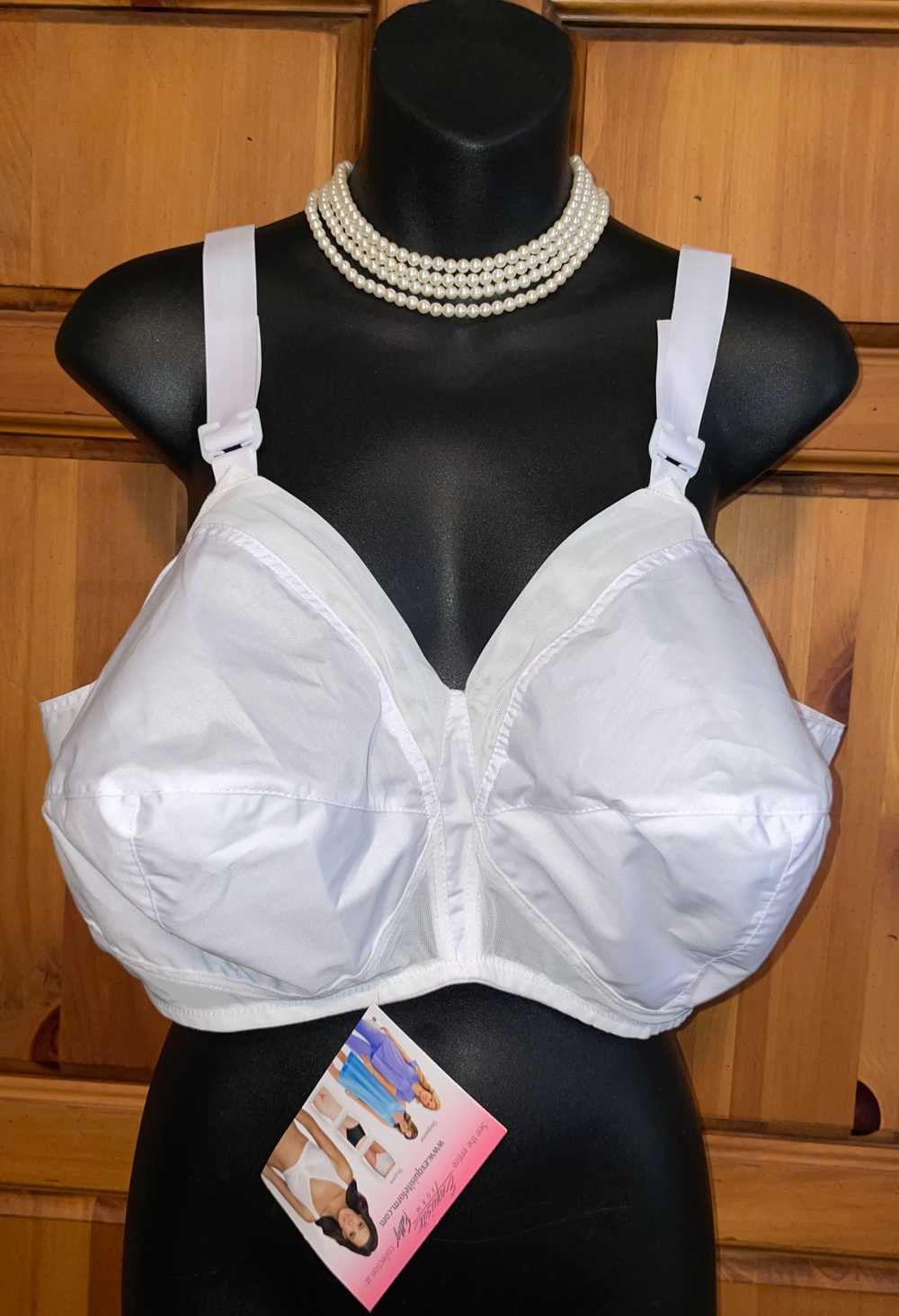 Full Figure White EXQUISITE FORM Cotton Bra 48D -… - image 1