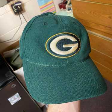 Green Bay Packers Hat StrapBack Beige Plain Logo NFL Mens Authentic Merch  H21