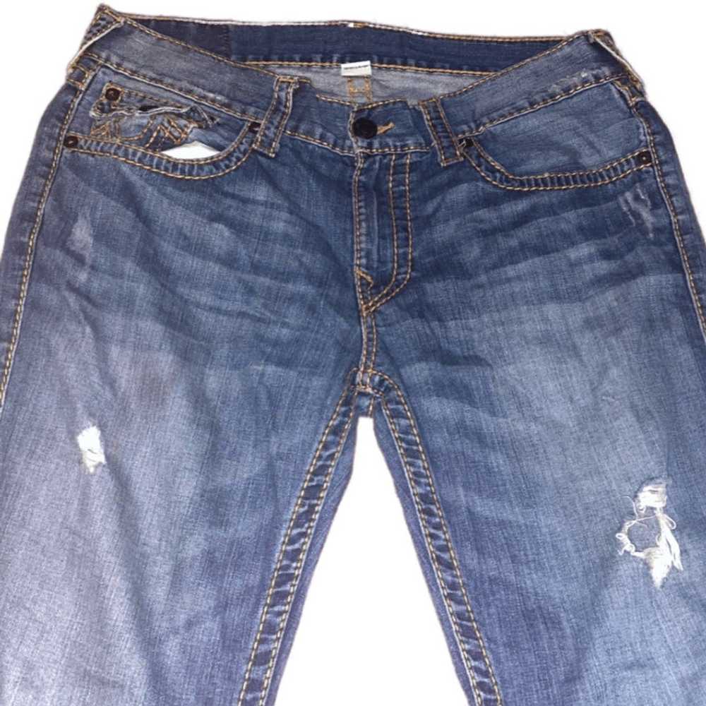 True Religion TRUE RELIGION BLUE JEANS BROWN STIT… - image 2