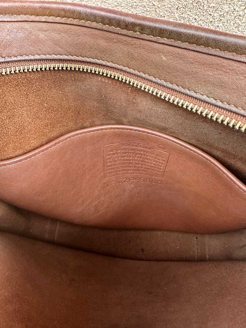 Brown Leather Coach Crossbody Saddle Bag - image 3