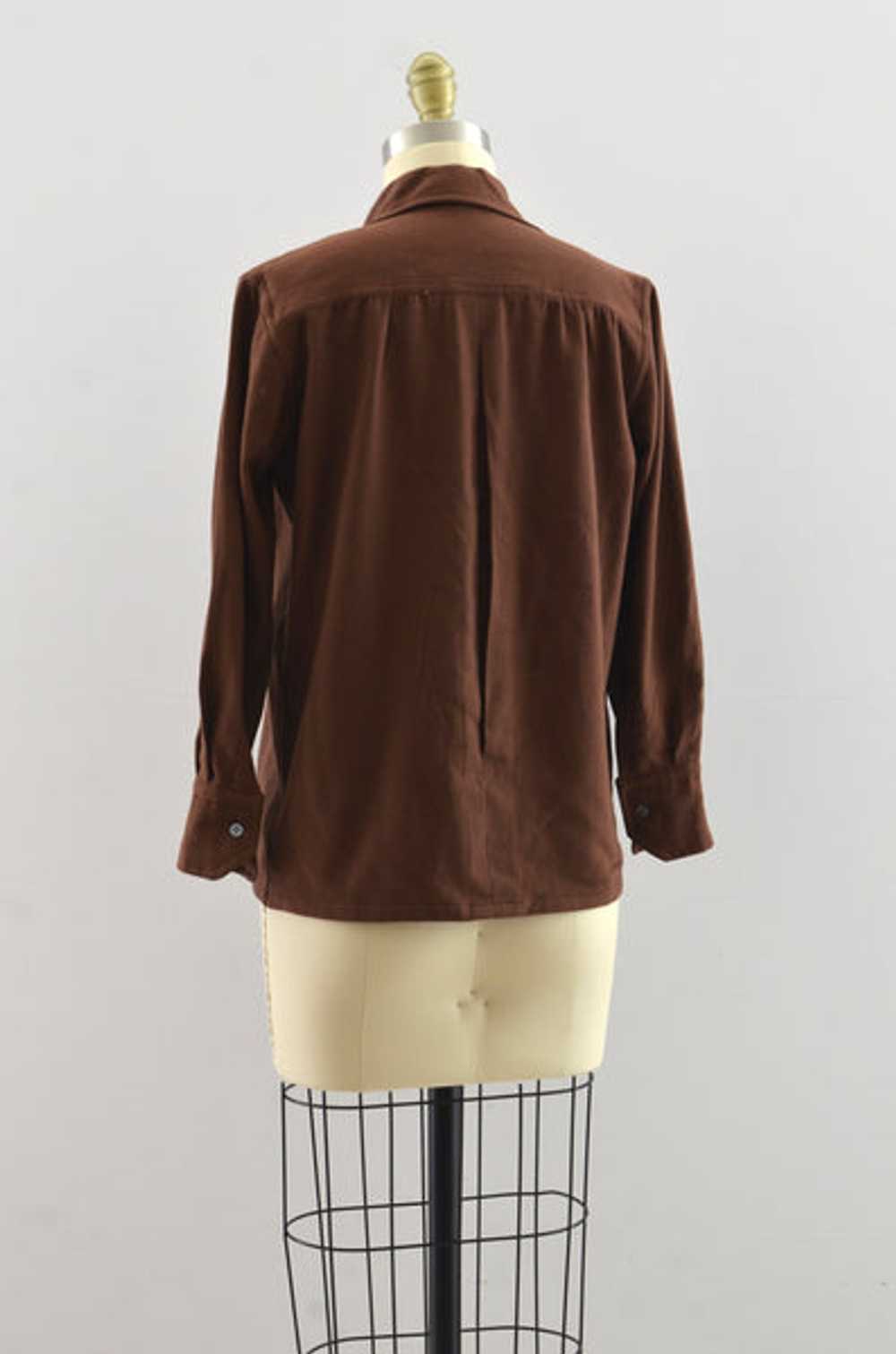 Vintage 40's Brown Wool Shirt - image 4