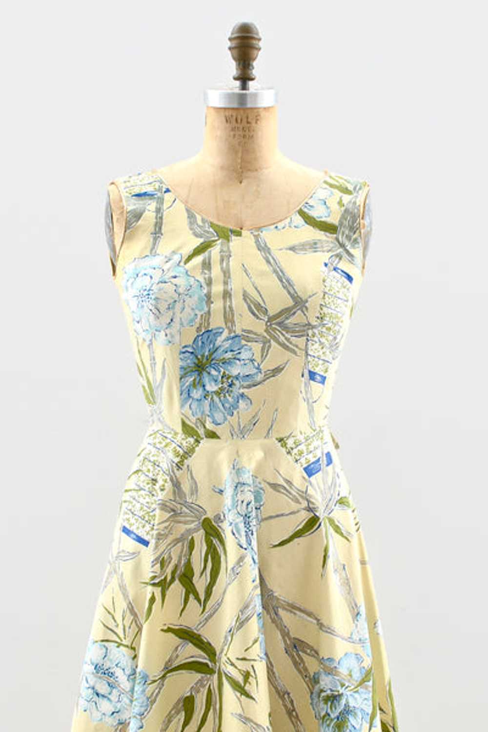 Vintage 1950s Floral Print Dress / XS - image 2