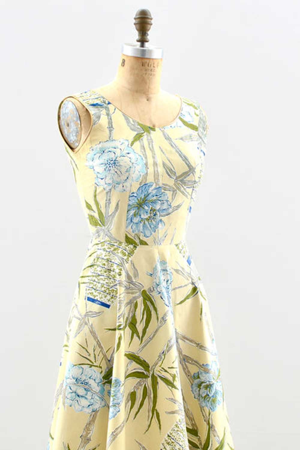 Vintage 1950s Floral Print Dress / XS - image 3