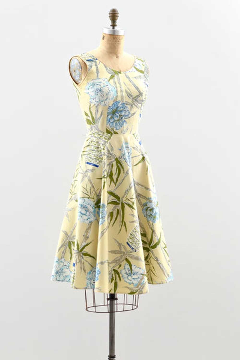 Vintage 1950s Floral Print Dress / XS - image 4