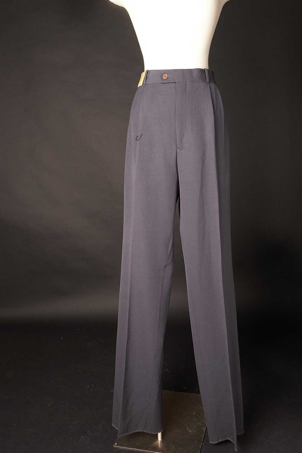 Vintage Deadstock 1980s Gray Wool Slacks Trousers… - image 1