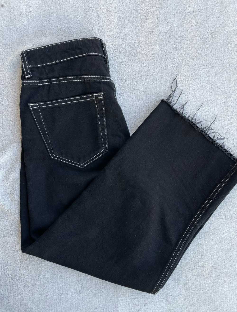 Zara Black high waisted flared jeans with white s… - image 2