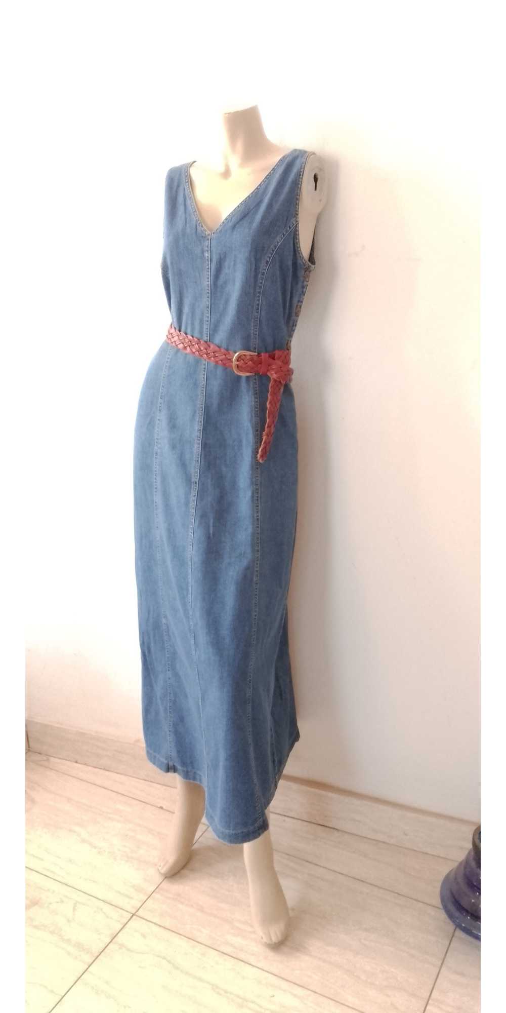 Laura Ashley Vtg Laura Ashley Cotton Denim ALine … - image 2