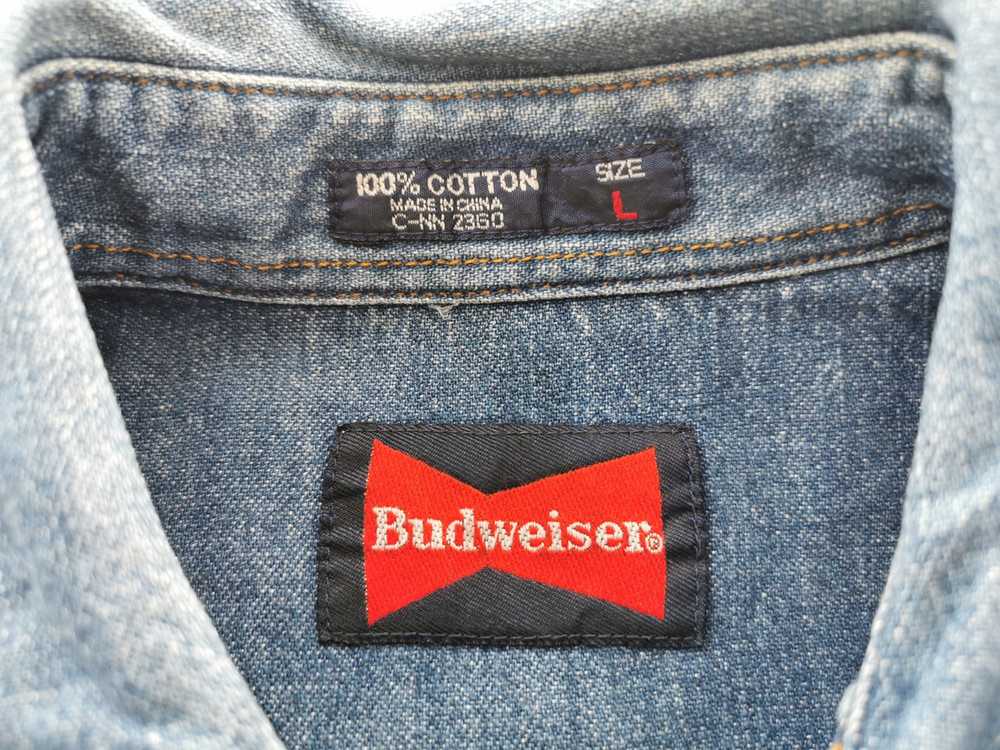 Budweiser Vintage Budweiser Denim Button Shirt Si… - image 5