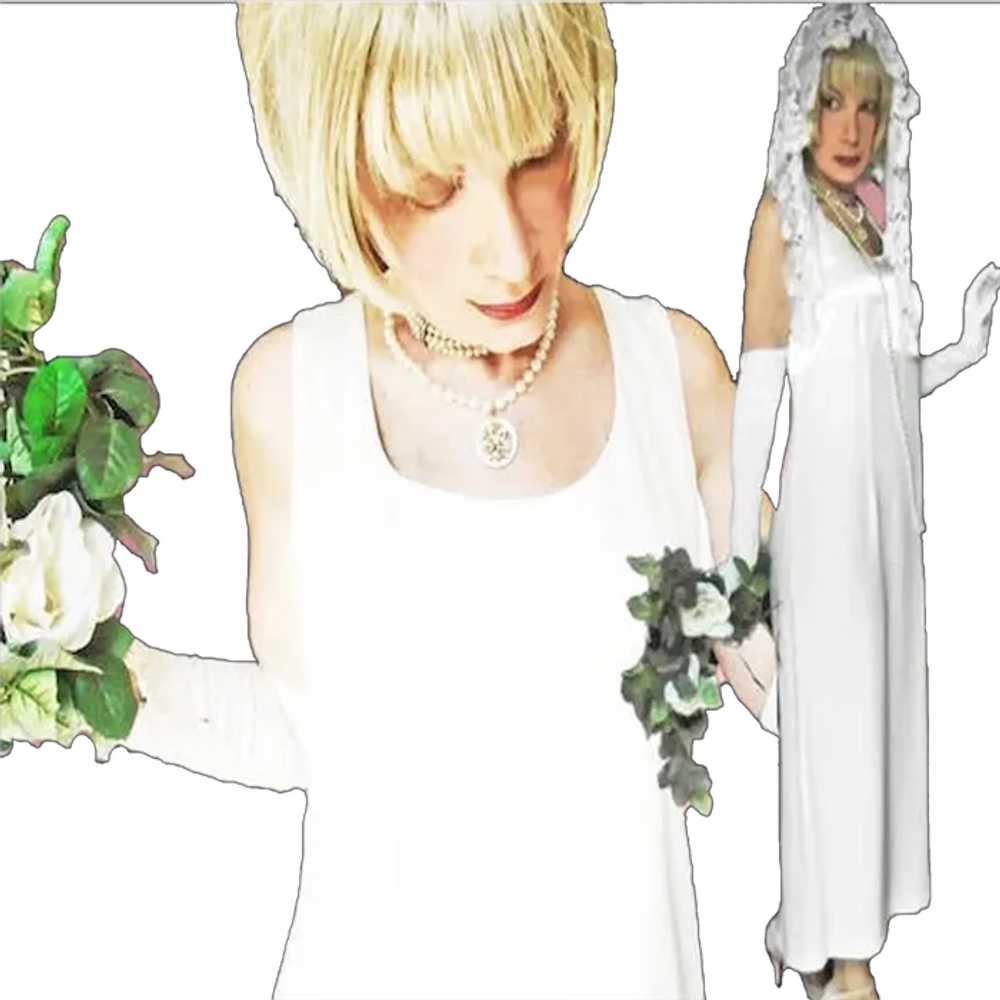 White Tank Formal Gown Simple Minimalist Wedding … - image 1