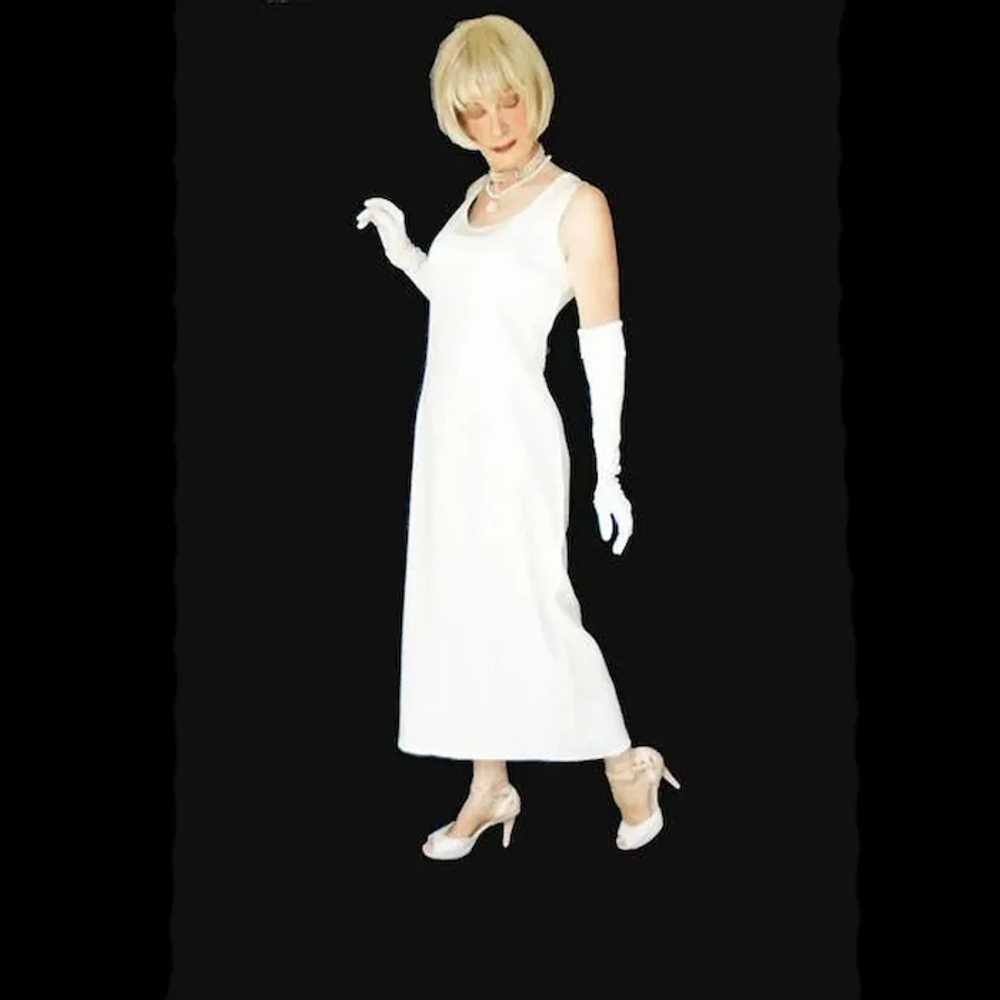 White Tank Formal Gown Simple Minimalist Wedding … - image 4