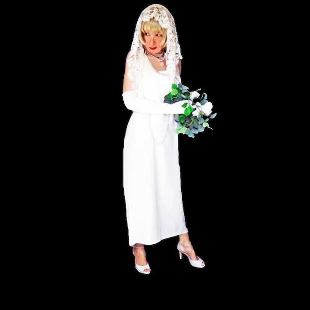 White Tank Formal Gown Simple Minimalist Wedding … - image 7