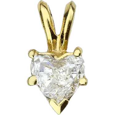 14K Yellow Gold .50ct Heart Natural Diamond Pendan