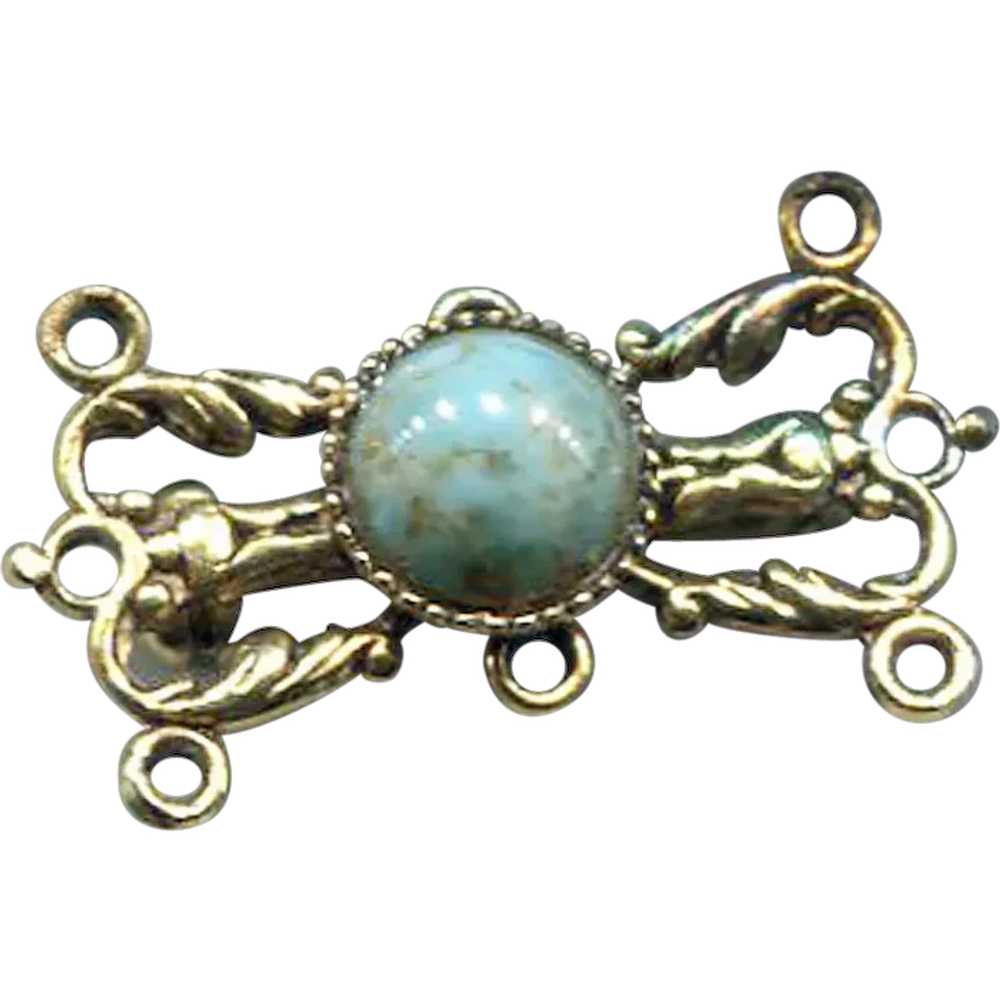 Freirch Pin with Faux Turquoise Center - image 1