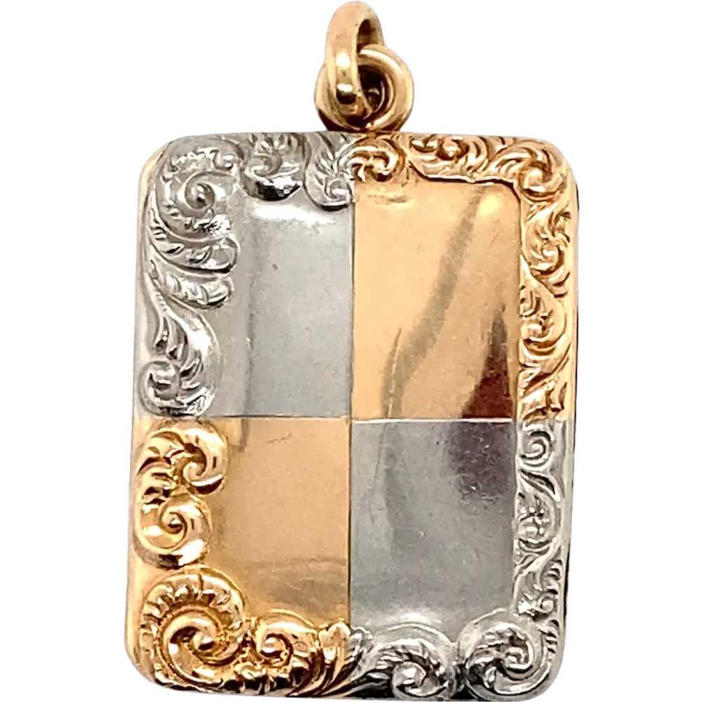 Art Deco Platinum and Rose Gold Locket - image 1