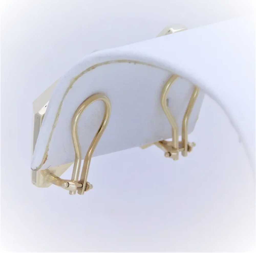 Retro 14k Gold Diamond Shaped Clip-On Earrings - image 7